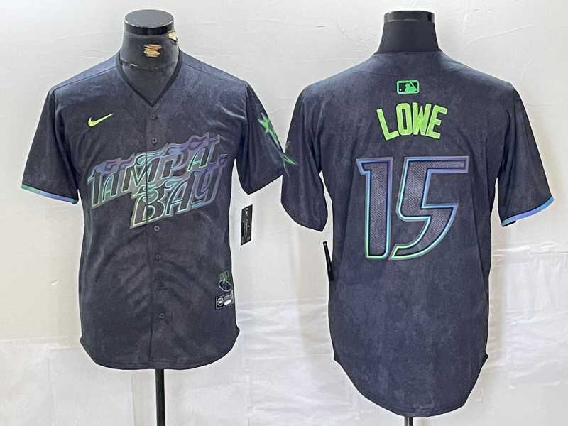 Mens Tampa Bay Rays #15 Josh Lowe Charcoal 2024 City Connect Limited Stitched Jersey